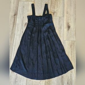 Albert Nipon Black Pleated Dress